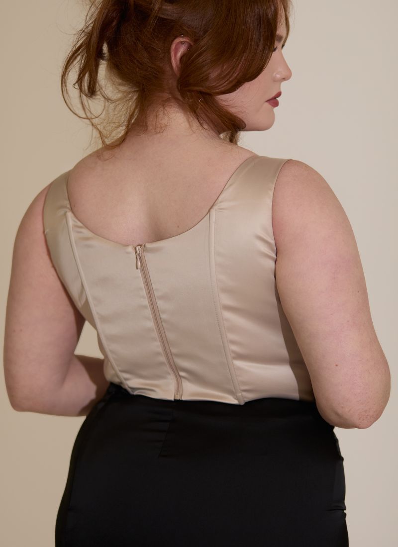 'Alyssa' Champagne Fuller Bust Corset Top