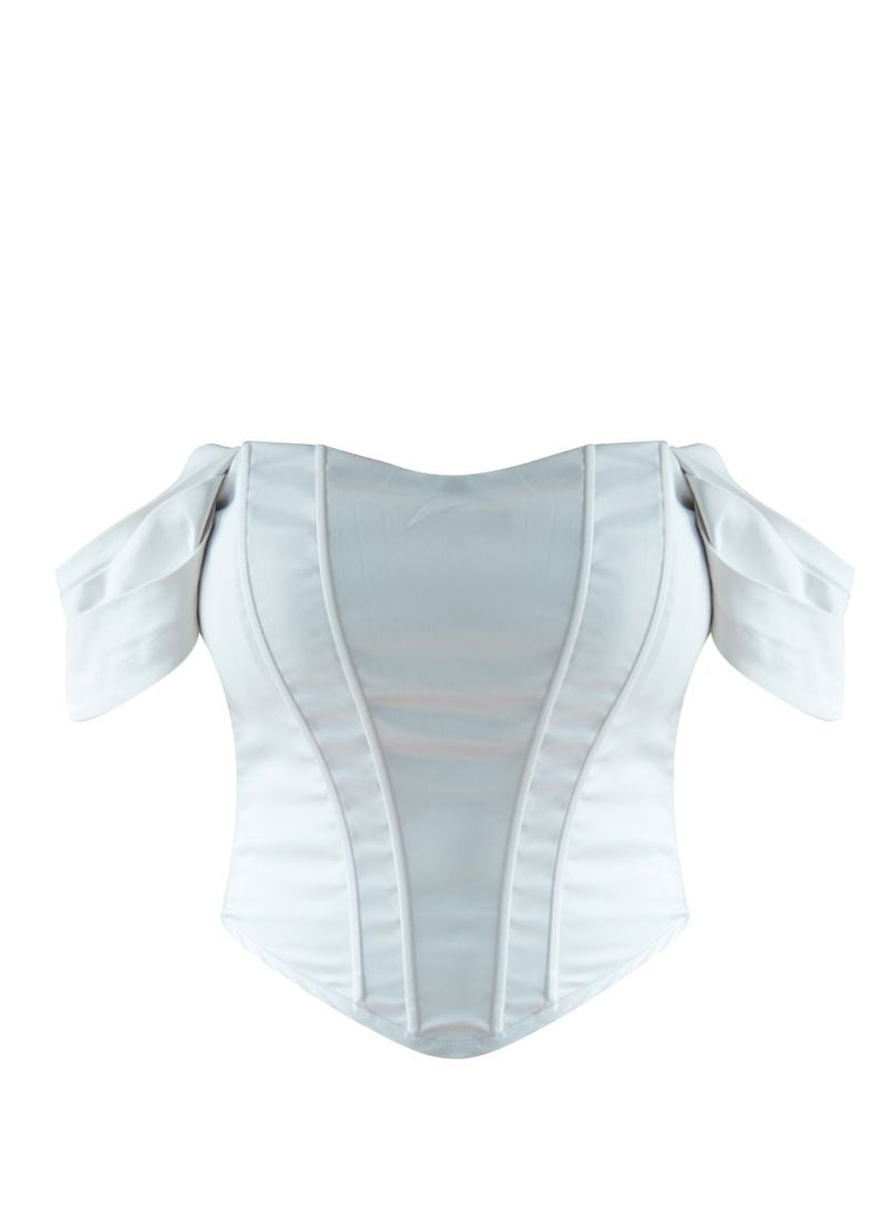 SAMPLE 'Regina' Ivory Fuller Bust Off Shoulder Corset Top
