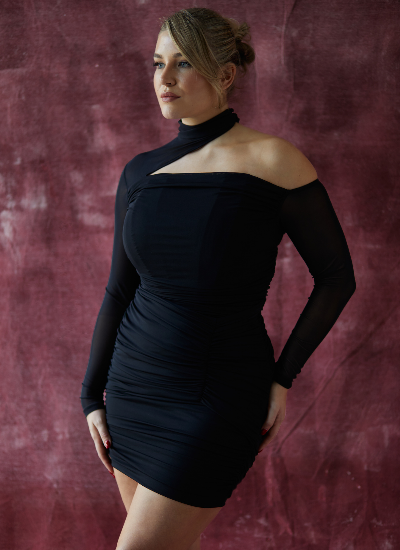 'Lori' Black Fuller Bust Corset Dress