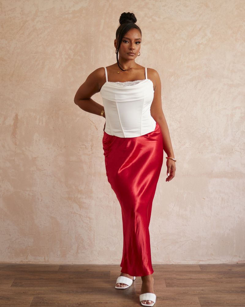 Fuller Bust Corset Top with Cowl Neck