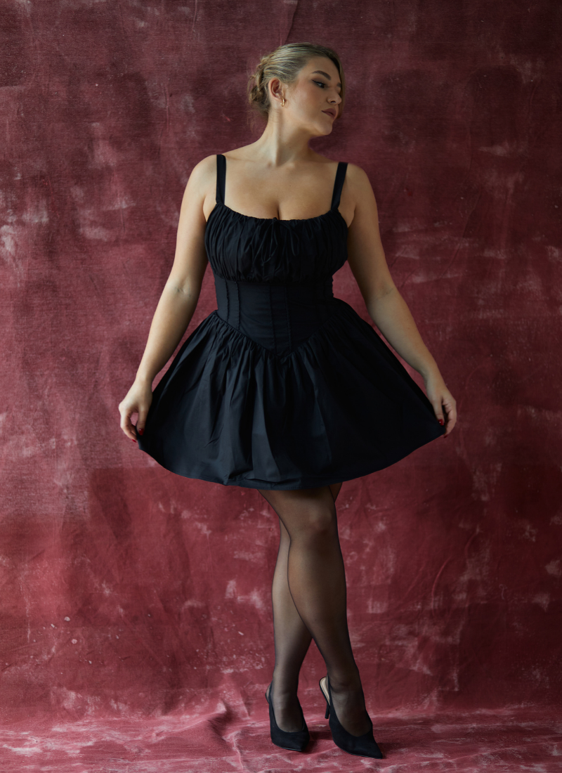'Astrid' Blueberry Fuller Bust Satin Corset Top