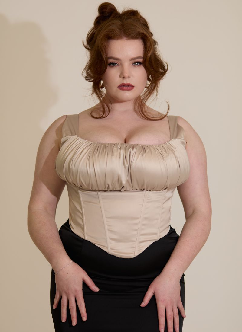 'Alyssa' Champagne Fuller Bust Corset Top