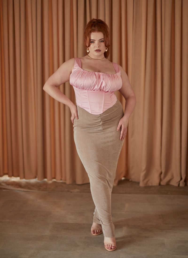 'Alyssa' Pink Fuller Bust Corset Top