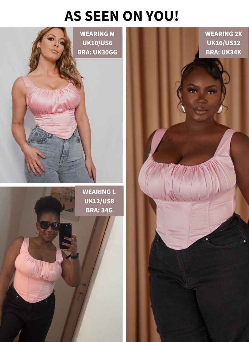 'Alyssa' Pink Fuller Bust Corset Top