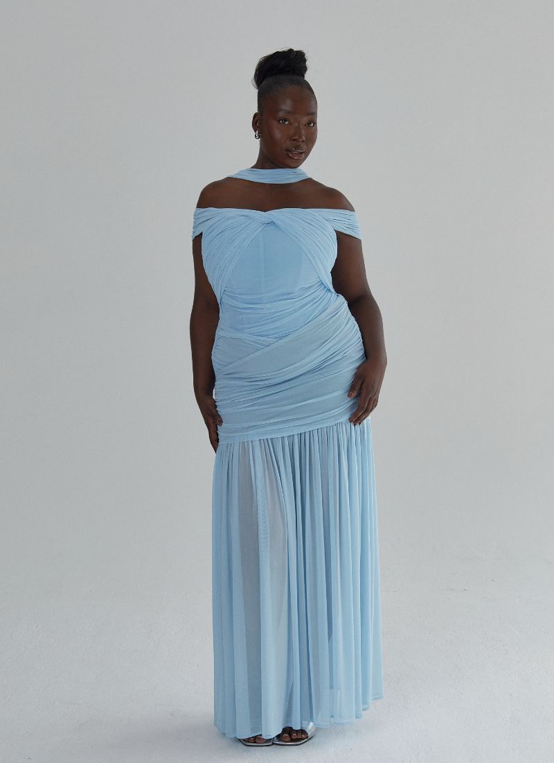 'Selena' Soft Blue Fuller Bust Mesh Set