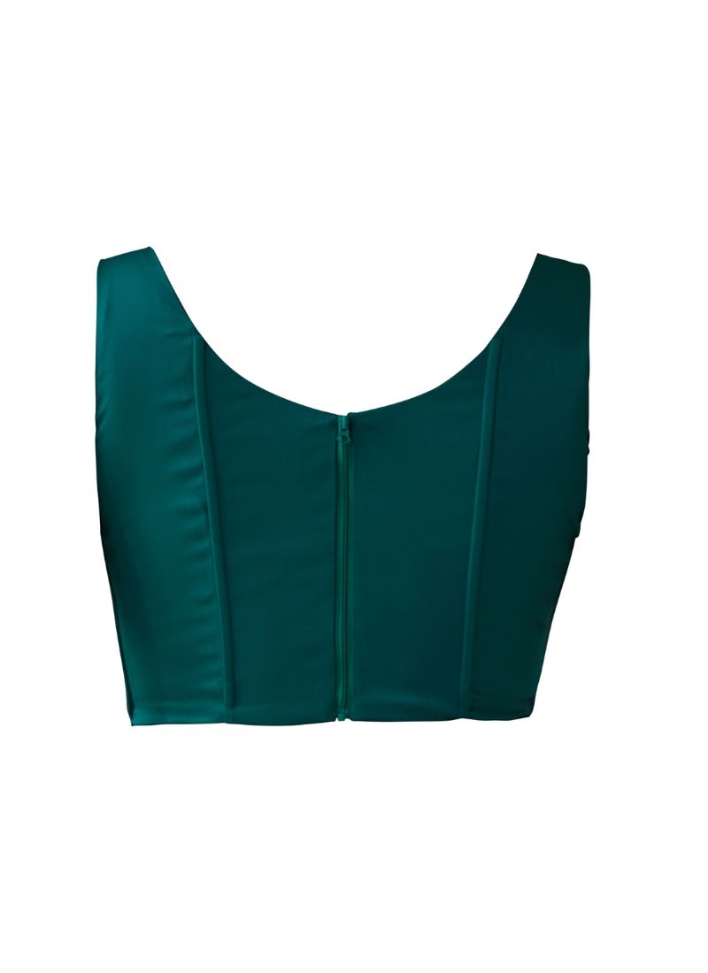 'Alyssa' Emerald Green Fuller Bust Corset Top