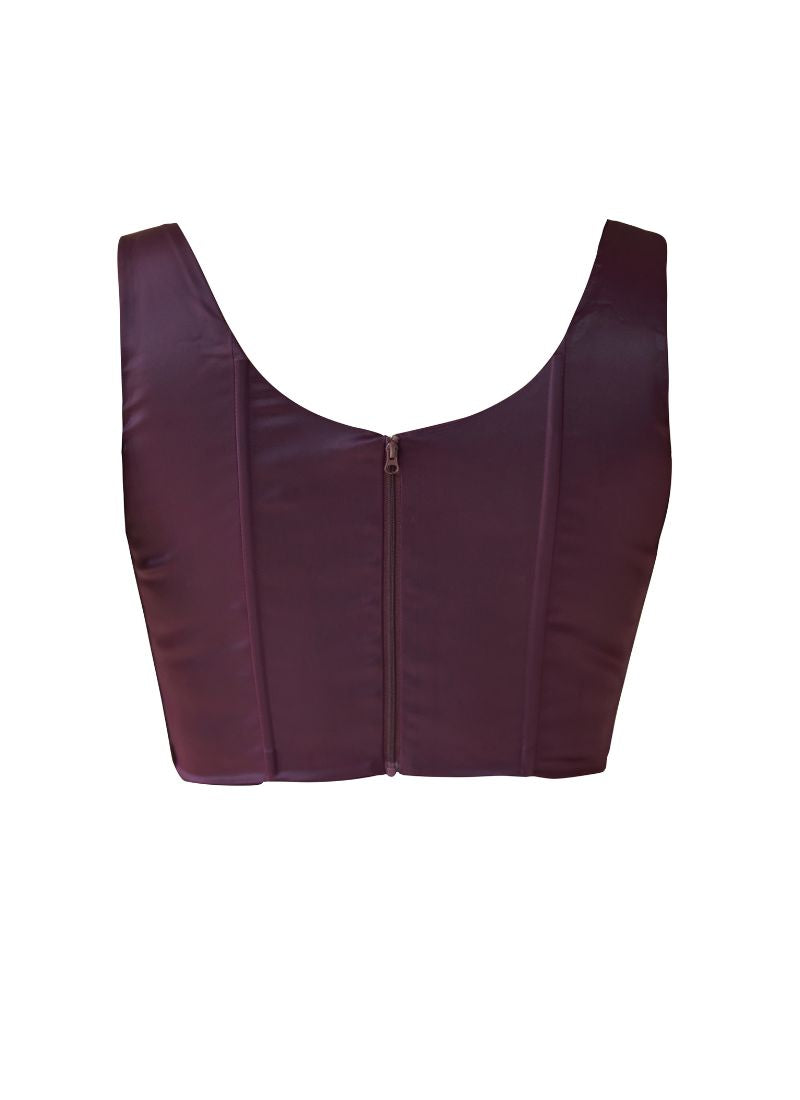 'Alyssa' Aubergine Fuller Bust Corset Top