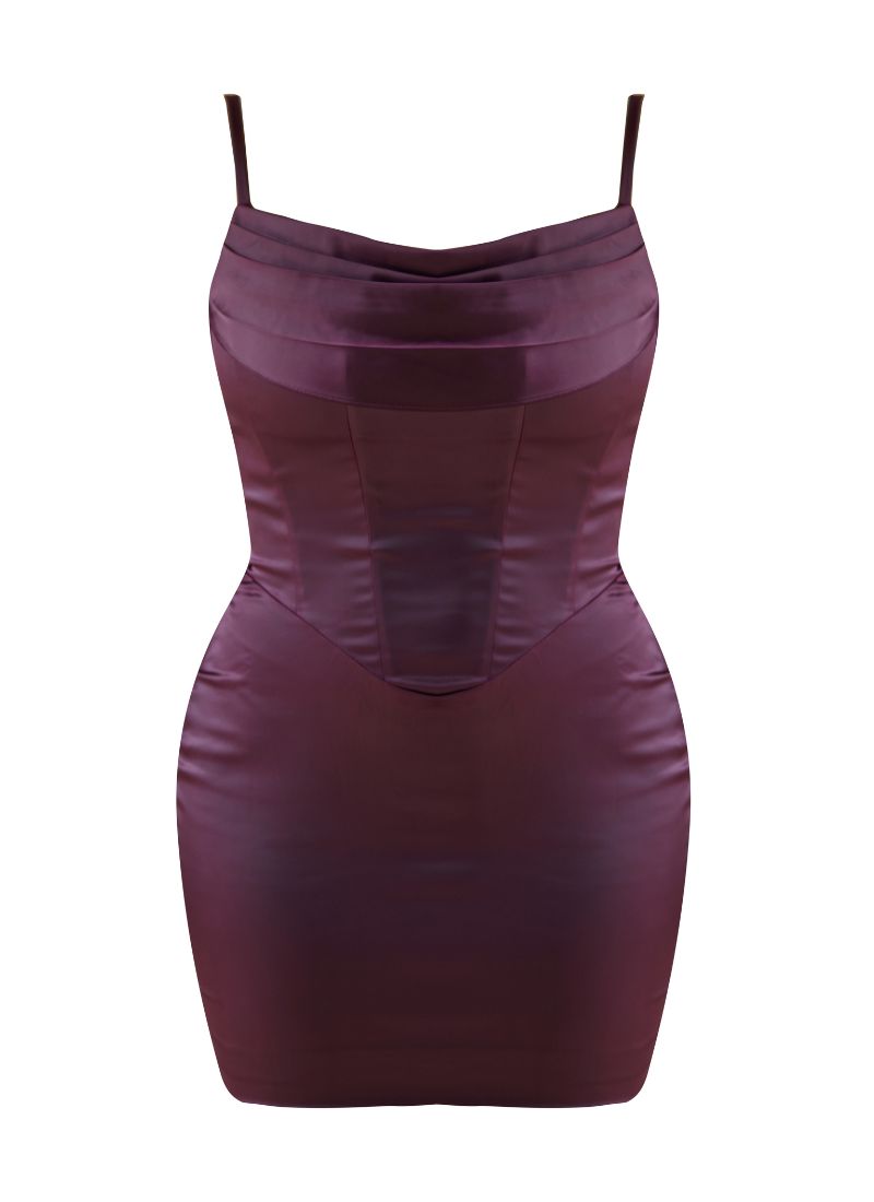 'Lola' Aubergine Fuller Bust Corset Dress