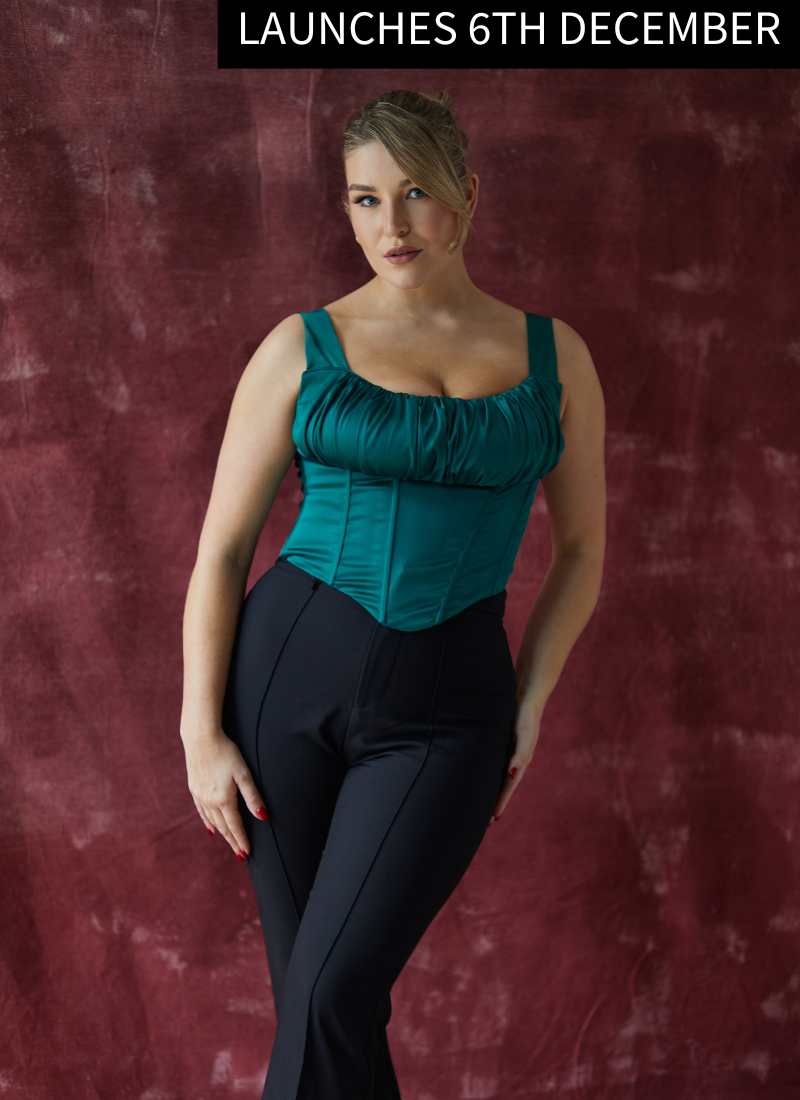 'Alyssa' Emerald Green Fuller Bust Corset Top