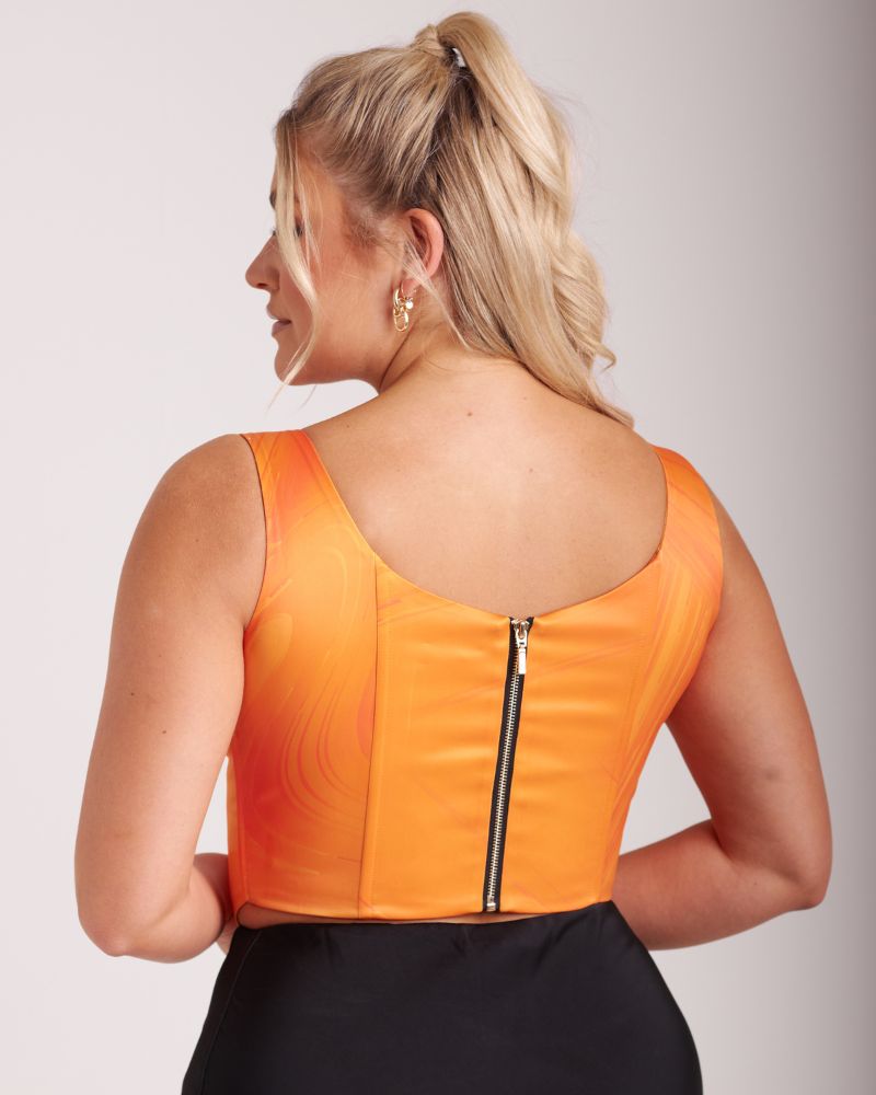 Alyssa' Tangerine Fuller Bust Corset Top