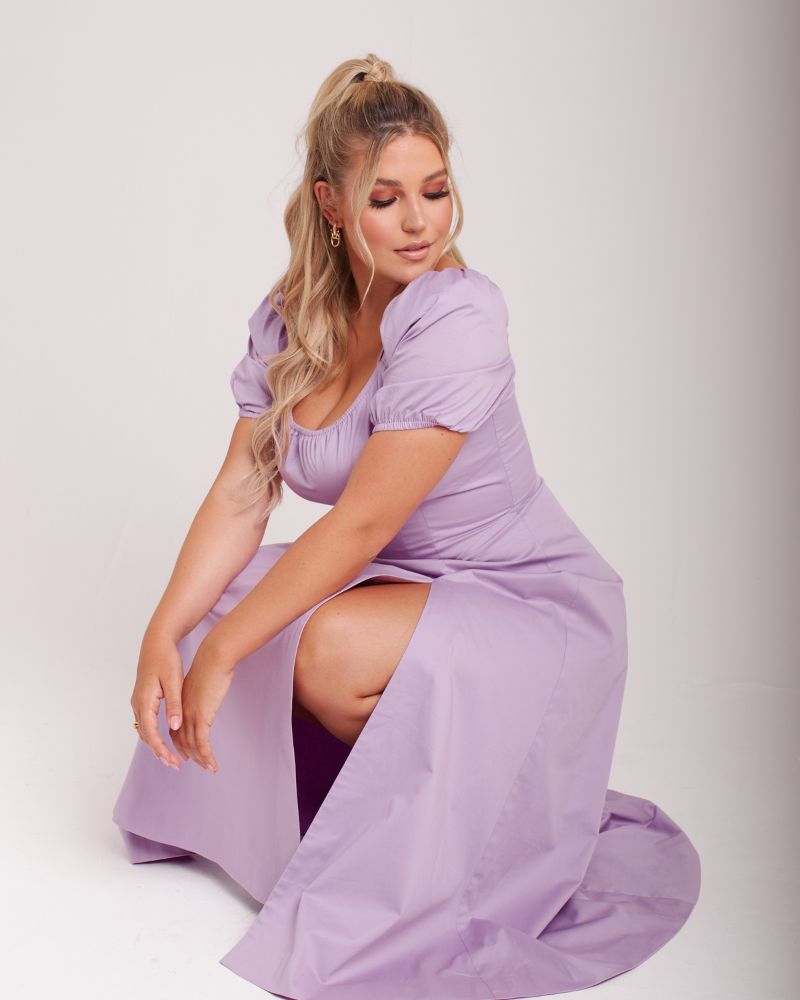 lavender dress for full bust