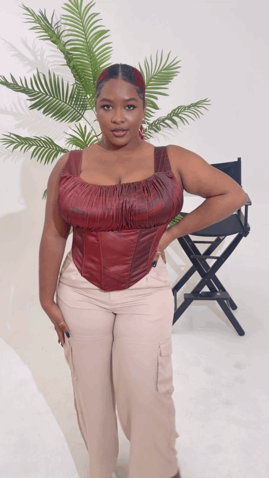 Alyssa Mahogany Fuller Bust Corset Top